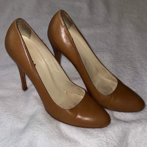 Prada Brown Leather Heels - Picture 1 of 5